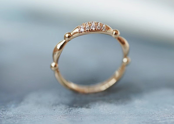 결혼식을 위한 14K 로즈 골드 진짜 다이아몬드 보석 반지 우아한 OEM ODM