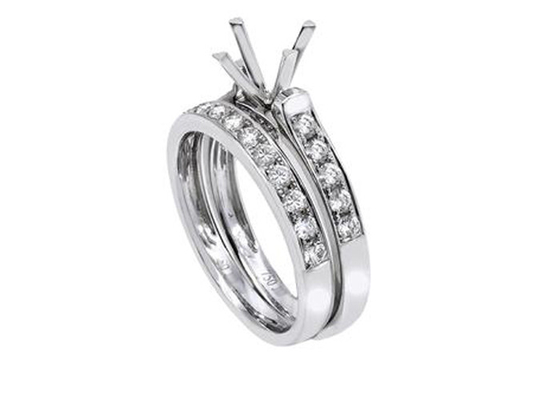 두 배 원형 약혼 반지, 0.72ct 18K 화이트 골드 반지 OEM ODM