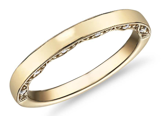 자연적인 다이아몬드를 가진 고전적인 9K 금 반지 0.12ct 1.3MM 차원
