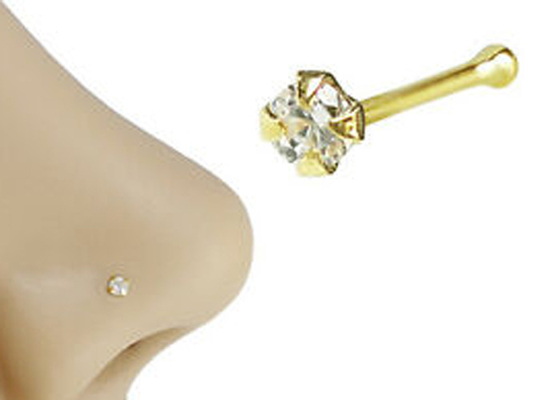 자연적인 돌을 가진 OEM ODM을 관통하는 1.25-3.0mm 18K 금 코