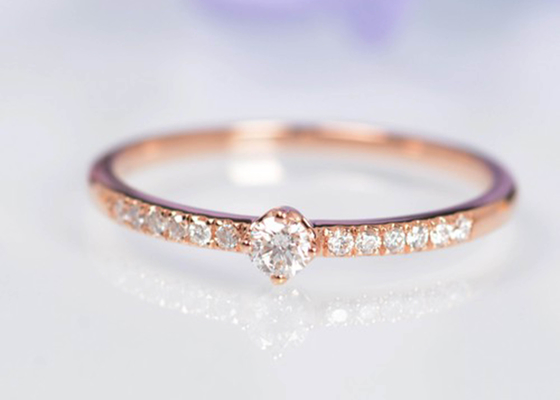 기념일 OEM를 위한 4mm 진짜 다이아몬드 보석 반지 0.25ct 무게 둥근 커트