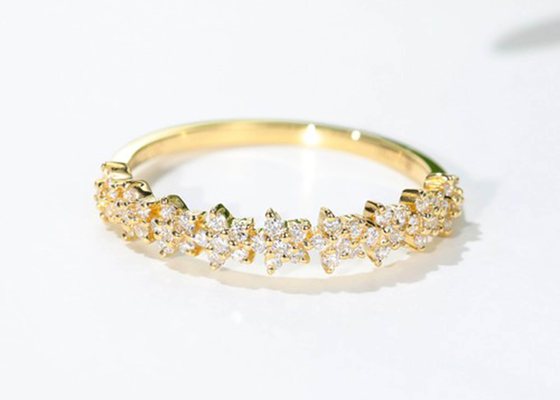 0.54ct 금 별 다이아몬드 반지, 여자 소녀를 위한 1.3mm 18k 금 약혼 반지