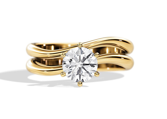 솔리테어 세트 다이아몬드 약혼 반지, 1.0CT 6.5mm 천연 다이아몬드