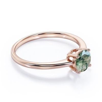 거기 스톤 약혼이 925 스털링에서 울린 그녀의 0.63CT 스퀘어 형상 자연적 모스 아게이트에 있어서의 보석의 미 크리스마스 선물