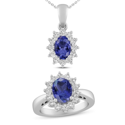 10K 금 차양 1.68 ct 진짜 자연적 탄자나이트는 다이아몬드로 떠들썩합니다 