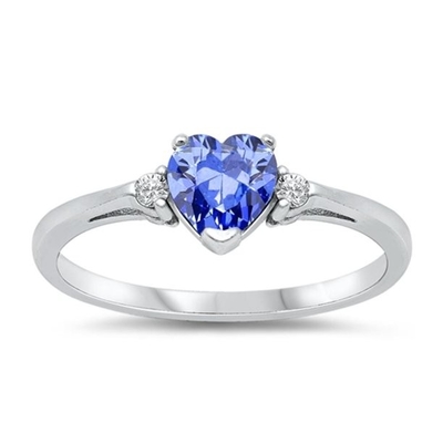 보석 왕 1.05 Ct 7x5mm 달걀 모양 탄자나이트 백색은 사파이어 빛 925 은 벨소리를 만들었습니다