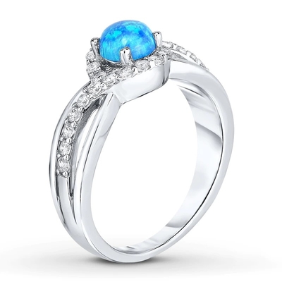 연구실은 925 스터링 실버로 Blue Opal 벨소리 화이트 토파즈를 만들었습니다