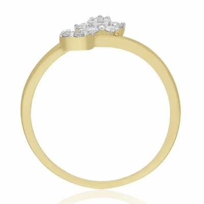 0.20 CTS 다이아몬드 Ring-9K 하얀 골드스타 형태 약혼 반지