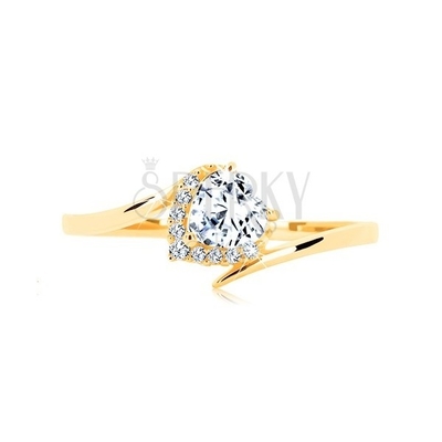 버드나무 다이아몬드 약혼 반지 (1/8 Ct. Tw.) 9K 금으로