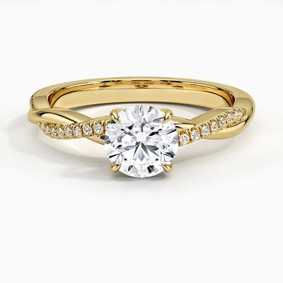 버드나무 다이아몬드 약혼 반지 (1/8 Ct. Tw.) 9K 금으로