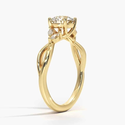 버드나무 다이아몬드 약혼 반지 (1/8 Ct. Tw.) 9K 금으로