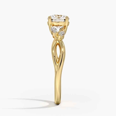 버드나무 다이아몬드 약혼 반지 (1/8 Ct. Tw.) 9K 금으로