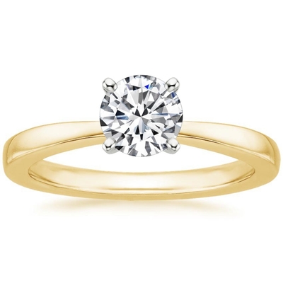 화려하고 아름다움 버드나무 다이아몬드 약혼 반지 1/4 Ct. Tw. 9K 금 마음으로