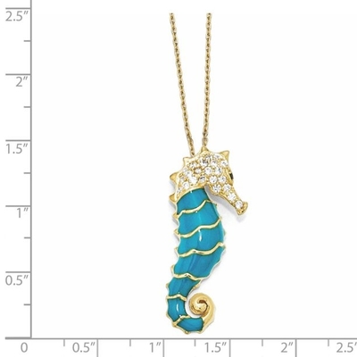 목걸이, 영혼의 동물 보석, 20 인치 먹이사슬과 바다 생명 Gifts for Her를 위한 14k 금 해파리 펜던트
