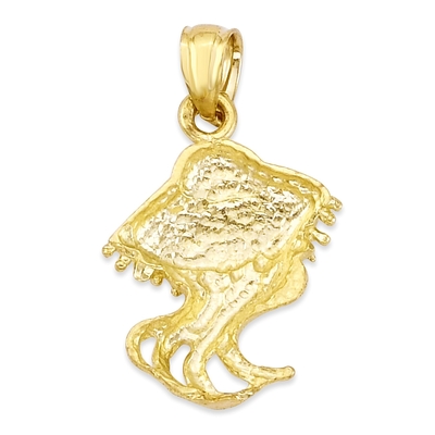 목걸이, 영혼의 동물 보석, 20 인치 먹이사슬과 바다 생명 Gifts for Her를 위한 14k 금 해파리 펜던트