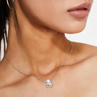 목걸이, 영혼의 동물 보석, 20 인치 먹이사슬과 바다 생명 Gifts for Her를 위한 14k 금 해파리 펜던트
