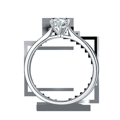 은메달 여자 반지와 0.5 ct  형태 6각형의  실험실 다이아몬드 보석