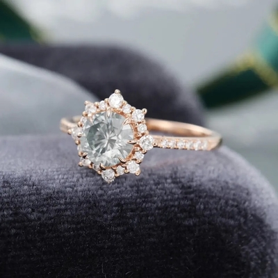 925 은메달 포도주 장미 금 원광 회색 모이산니트는 1 ct 모이산니트 기념일 반지 결혼 반지를 울립니다