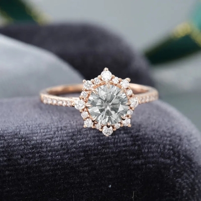 925 은메달 포도주 장미 금 원광 회색 모이산니트는 1 ct 모이산니트 기념일 반지 결혼 반지를 울립니다
