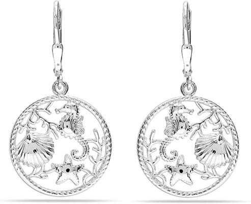 로스-시몬스 0.25 ct. t.w. 18개 킬로톤 금에서 블랙 다이아몬드 강조와 다이아몬드 해마 펜던트 목걸이