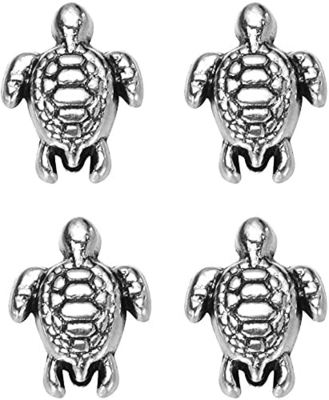 160 PC 고대 사랑스러운 거북 매달리는 은 비즈 참 적합성 원래 밴드 9x7mm