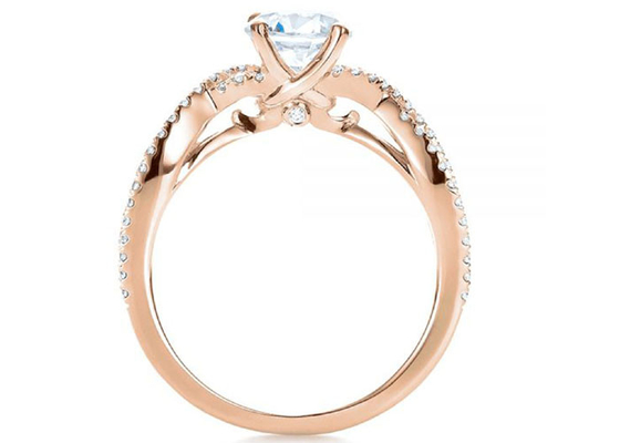 클로 세팅 18K 로즈 골드 링 0.8ct, GH VS1 GIA 다이아몬드