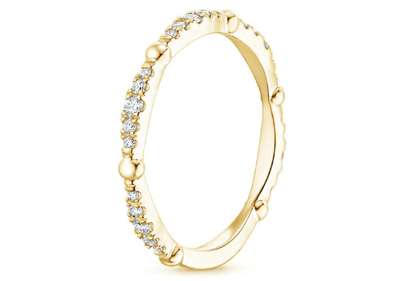 파베 풀 다이아몬드 14K 옐로우 골드 주얼리 0.67ct G-H VS1 Clarity