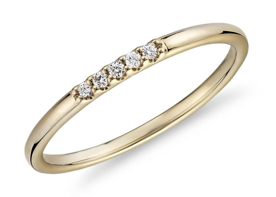 약혼 ODM을 위한 천연 다이아몬드가 있는 0.05ct 5pcs 9K 골드 링 2MM