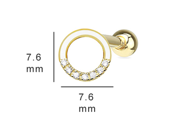 0.126ct 14k 금 다이아몬드 연골 귀걸이, 14pcs 꿰뚫는 나선 귀걸이 OEM