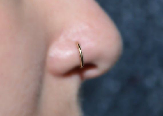 연골 Tragus 16g-40g 용 헬릭스 피어싱 14K 골드 리모콘