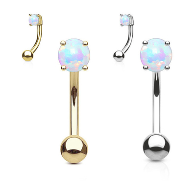 25mm 길이 18k 금 코 장식 못, 백색 전나무 단백석으로 꿰뚫는 OEM 코 반지