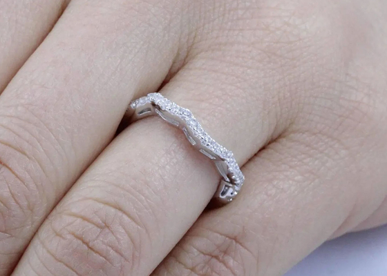 OEM ODM 자연적인 다이아몬드 결혼 반지, 후광 작풍 약속 반지 6.5mm 차원