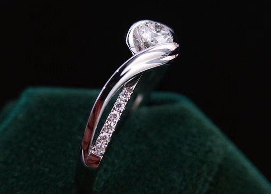 라운드 컷 0.46ct 진짜 다이아몬드 보석 반지 14K 화이트 골드 소재 ODM