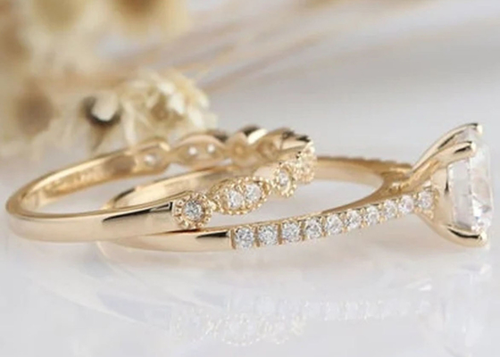 18K 화이트 골드 다이아몬드 약혼 결혼 반지 1.25CT 6.5mm ODM