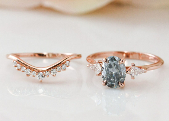 약혼 ODM을 위한 1ct Lab Grown Moissanite Ring 9K 그레이 색상