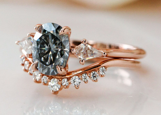 약혼 ODM을 위한 1ct Lab Grown Moissanite Ring 9K 그레이 색상
