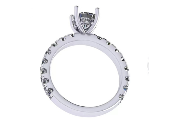 6x6mm 14k 순금 보석, 24pcs 1.44ct 자연적인 다이아몬드 약혼 반지