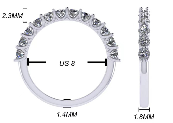 1.2 ct 약혼 및 결혼 반지 세트 1.93g 무게 RD2.7MM 크기