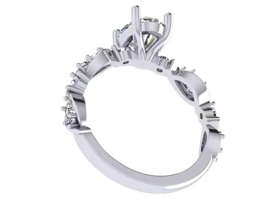 6.4mm 18k 화이트 골드 다이아몬드 약혼 반지, 타원형 모양 다이아몬드 반지 OEM ODM