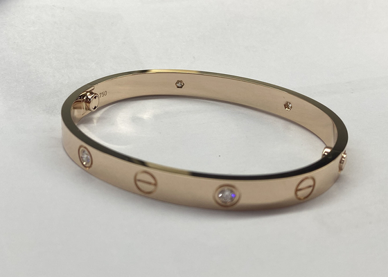 0.42ct 38.05g 18K 순금 보석 천연 다이아몬드 사랑 팔찌 oDM
