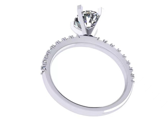 약혼을 위한 둥근 커트 1.5 캐럿 타원형 다이아몬드 반지 2.45g 무게 OV8×6MM 크기
