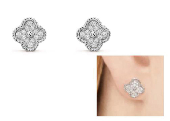 0.24ct 18k 금 다이아몬드 귀걸이, 10mm 다이아몬드 귀 장식 못 2.37g 무게