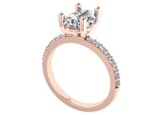 약혼을 위한 배 컷 18k 로즈 골드 결혼 반지 10.67x7.23x4.1mm