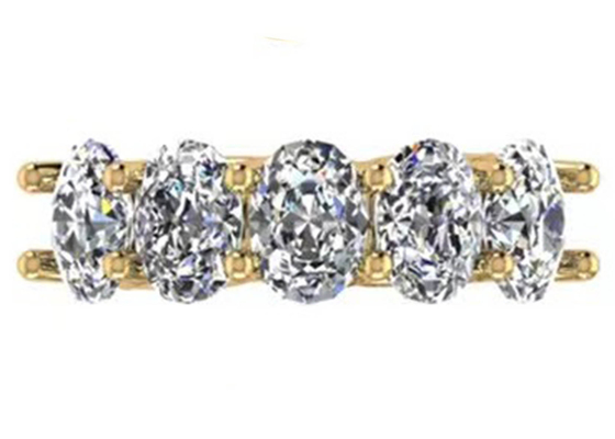 기념일을 위한 타원형 다이아몬드 18K 로즈 골드 반지 6.43x 4.7x 3.03mm 크기