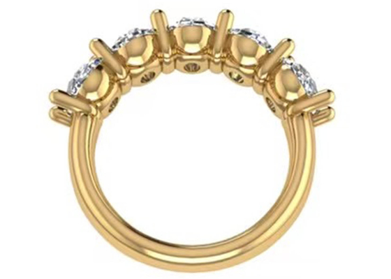 기념일을 위한 타원형 다이아몬드 18K 로즈 골드 반지 6.43x 4.7x 3.03mm 크기
