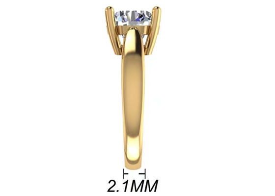 손 조정 14K 순금 보석, 둥근 커트 2.7ct 자연적인 솔리테어 다이아몬드 반지