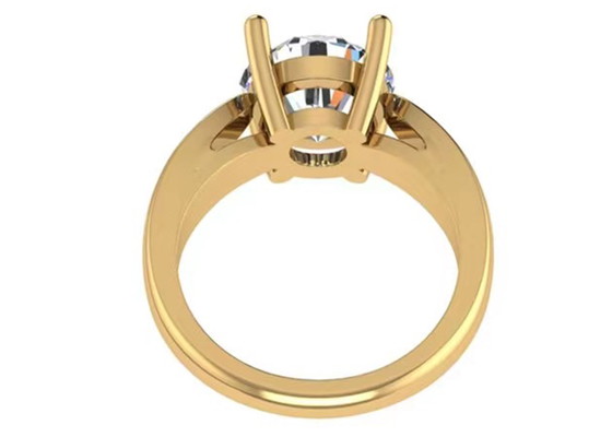 손 조정 14K 순금 보석, 둥근 커트 2.7ct 자연적인 솔리테어 다이아몬드 반지