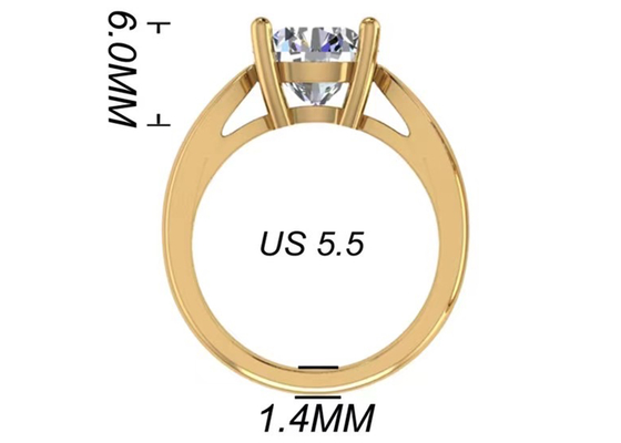손 조정 14K 순금 보석, 둥근 커트 2.7ct 자연적인 솔리테어 다이아몬드 반지