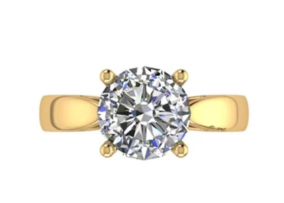 손 조정 14K 순금 보석, 둥근 커트 2.7ct 자연적인 솔리테어 다이아몬드 반지