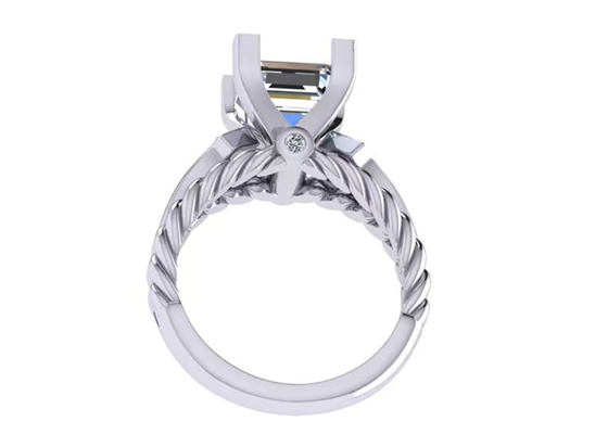 Moissanite 다이아몬드 보석 약속 반지 14K 골드 프린세스 컷